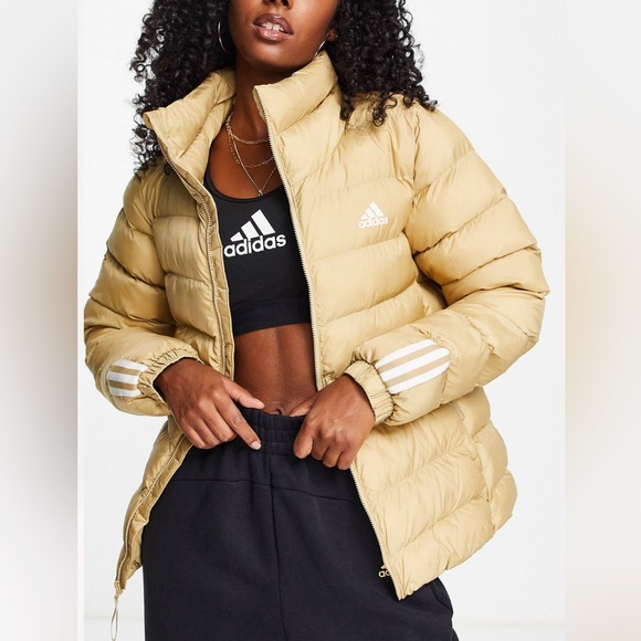 adidas Jackets & Blazers - New ADIDAS Itavic padded jacket beige gold winter puffer coat snowsuit small